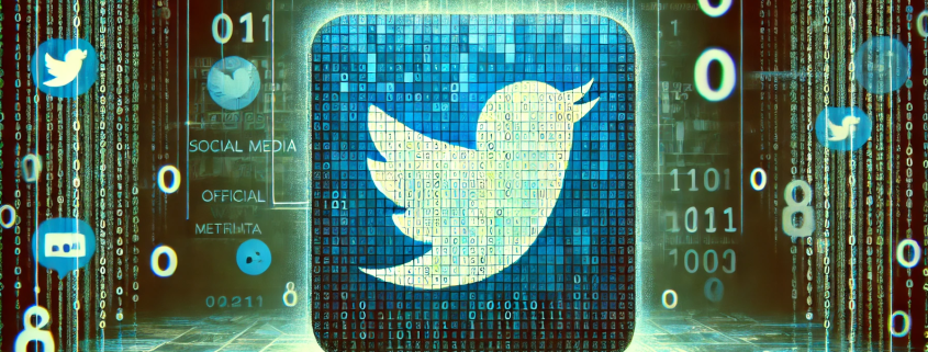 Twitter metadata and anonymisation concept illustrating privacy risks for users.