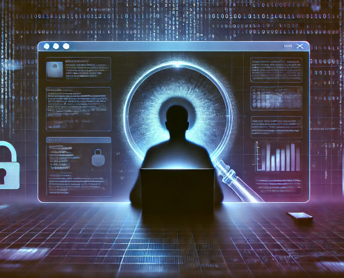 Anonymisation and GDPR concept illustrating identification through web browsing patterns.