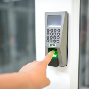 Fingerprint reader illustrating workplace biometric processing and the AEPD guidance for companies.
