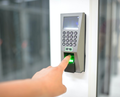 Fingerprint reader illustrating workplace biometric processing and the AEPD guidance for companies.