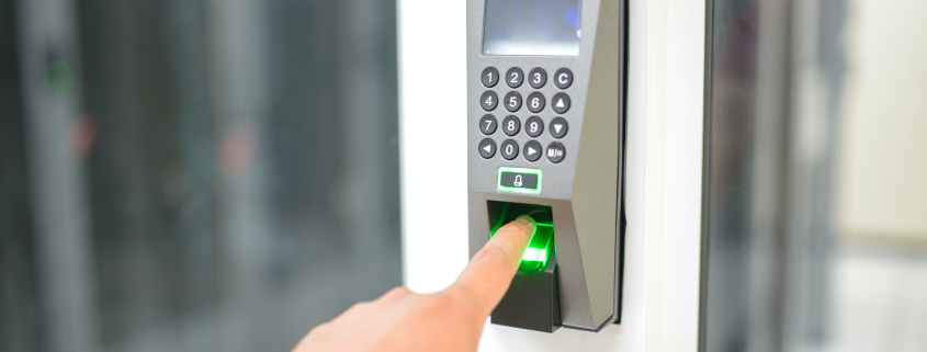 Fingerprint reader illustrating workplace biometric processing and the AEPD guidance for companies.