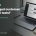 Customer data in AI: laptop with an AI chat and a locked customer folder